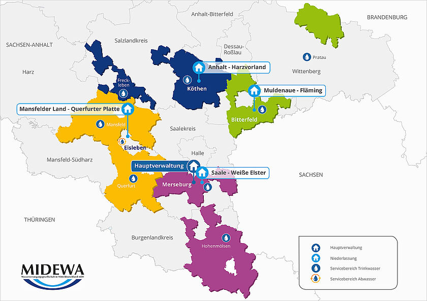 Versorgungsgebiet MIDEWA