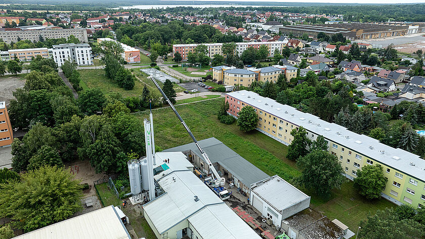 Luftbild Gräfenhainichen mit Blick auf die WEG und das neue Heizkraftwerk